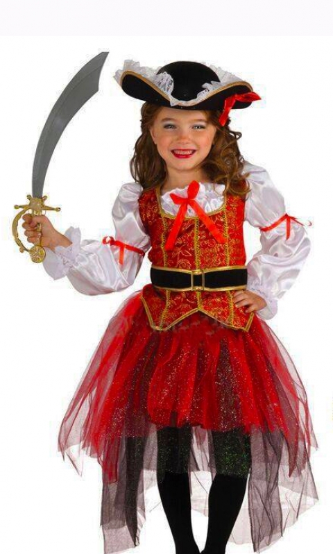 Fantasia Pirata Feminina Infantil Vila Augusta - Fantasia Pirata de Luxo